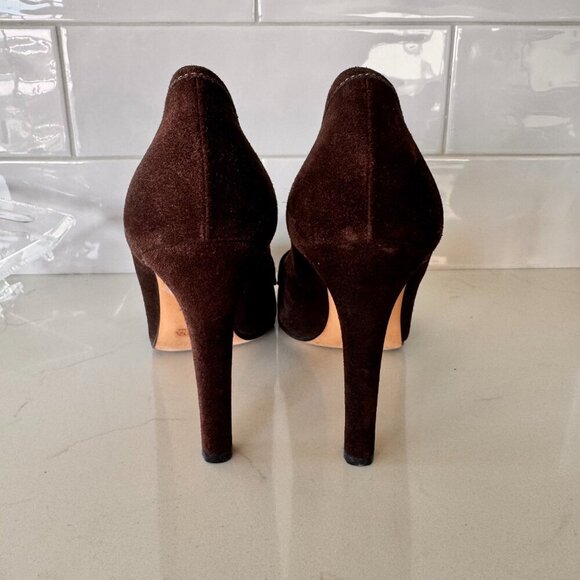 Vintage Prada Brown Suede Pumps - Picture 3 of 7